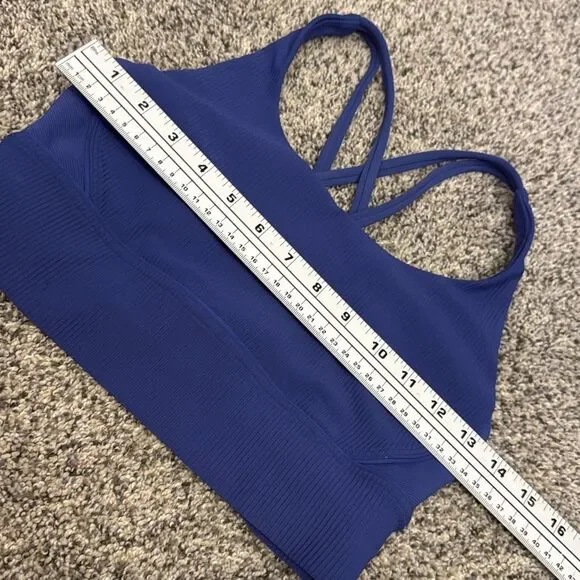 Lululemon Energy Longline Bra Ribbed Luxtreme Medium Support B–D Cups Psychic 8 - Picture 5 of 8